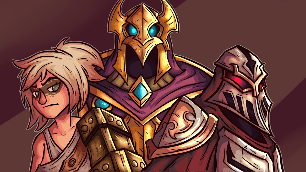 Skill levels in League of Legends [Azir, Riven and Zed ANIMATION]