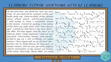 Exercise No.158 @ 95 WPM - Pitman Shorthand Dictation - KZ Learning