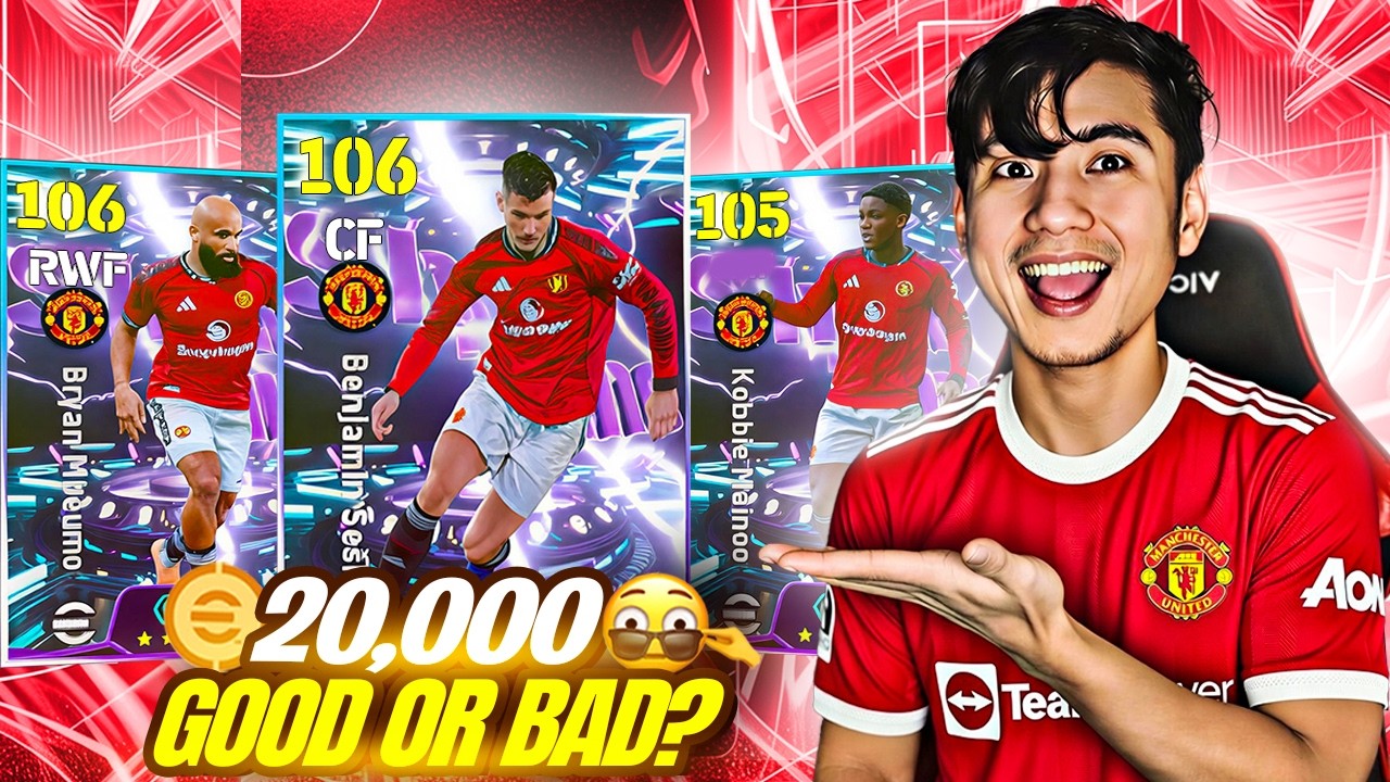 20,000 Coins New Sesko + Mbeumo + Mainoo Manchester United Pack Opening in efootball 26 mobile