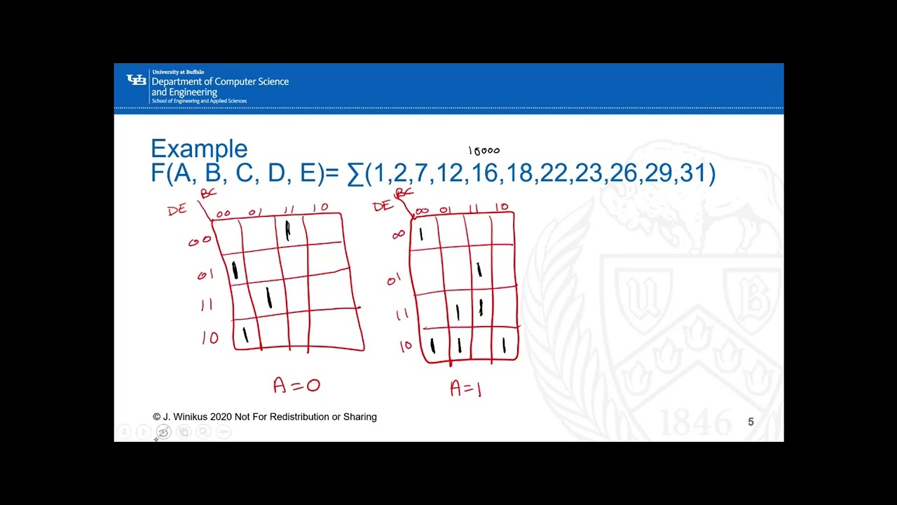 5 Variable K Maps Example - YouTube