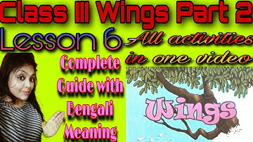 WINGS CLASS 3 PART 2 ll LESSON 6 ll FULL SOLVED DETAILS ll WBBPE ll All activities in one video