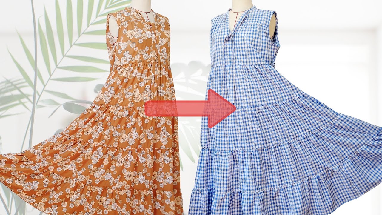 How to make a tiered long dress 👗I made a copy of the pattern