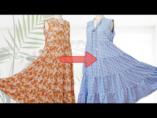 How to make a tiered long dress 👗I made a copy of the pattern