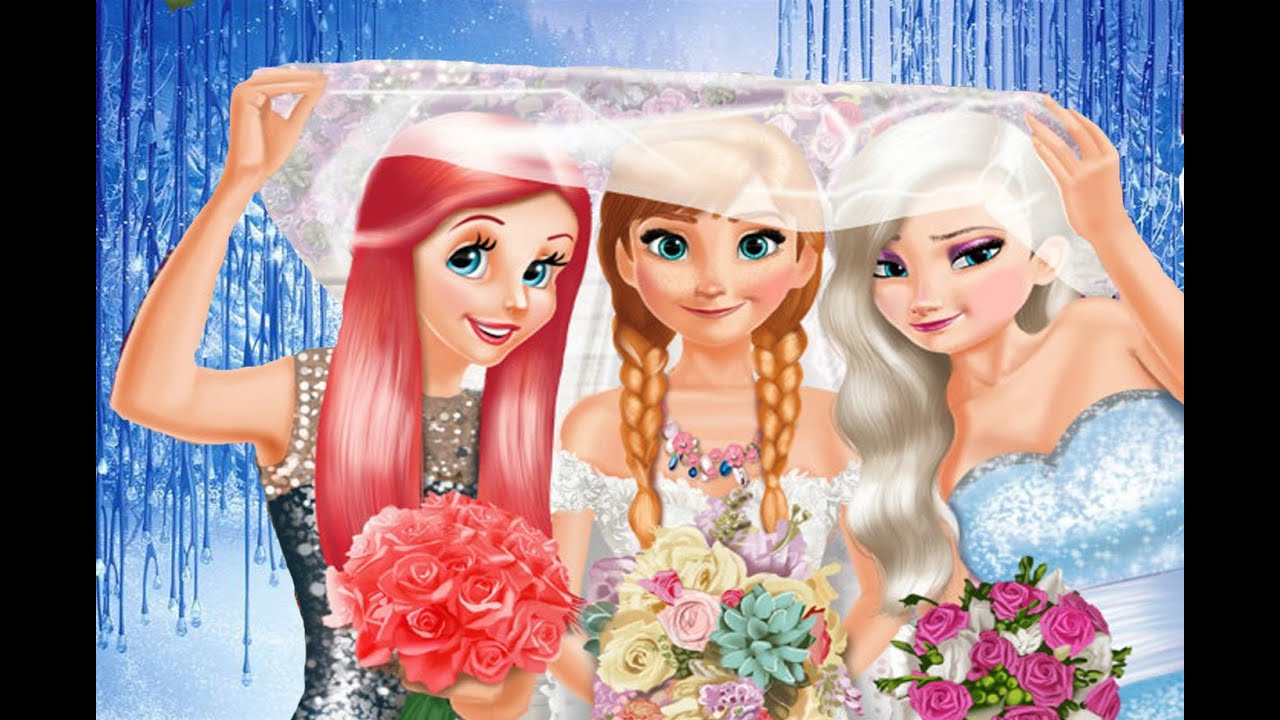 FROZEN ANNA WEDDING MAKEOVER WITH FROZEN ELSA AND ARIEL! Disney