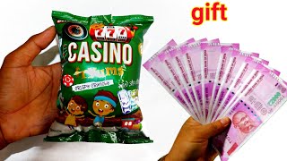 CASINO snacks free gift inside money coins 💰 🎰 777 bar 🪙 unboxing review lottery result money coins