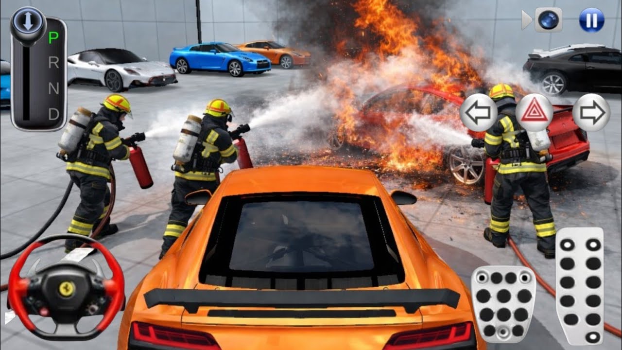 A 🔥luxurious car Showroom Red Bhughhati 🔥Burn || Fire police Tackell || 3d driving class 2 