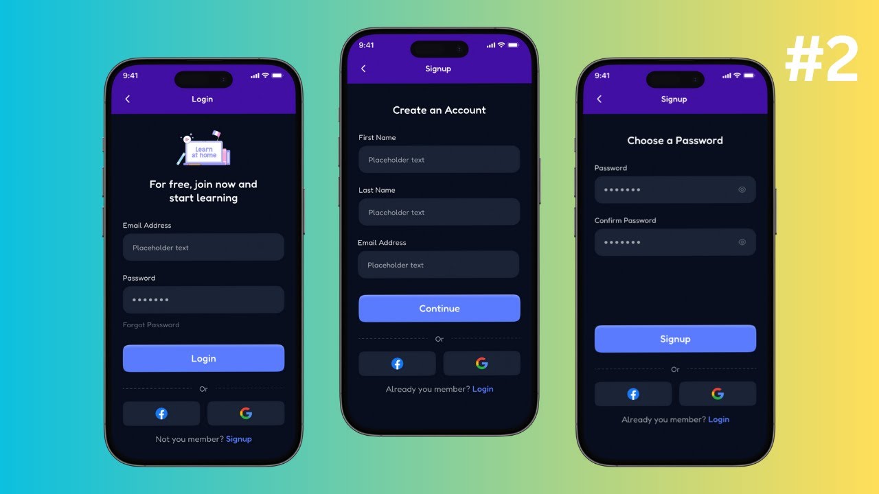 Language Line Authentication Screen Desktop 02. Authentication (Login & Signup) 🔒 - Language Learning app بالعربي ...