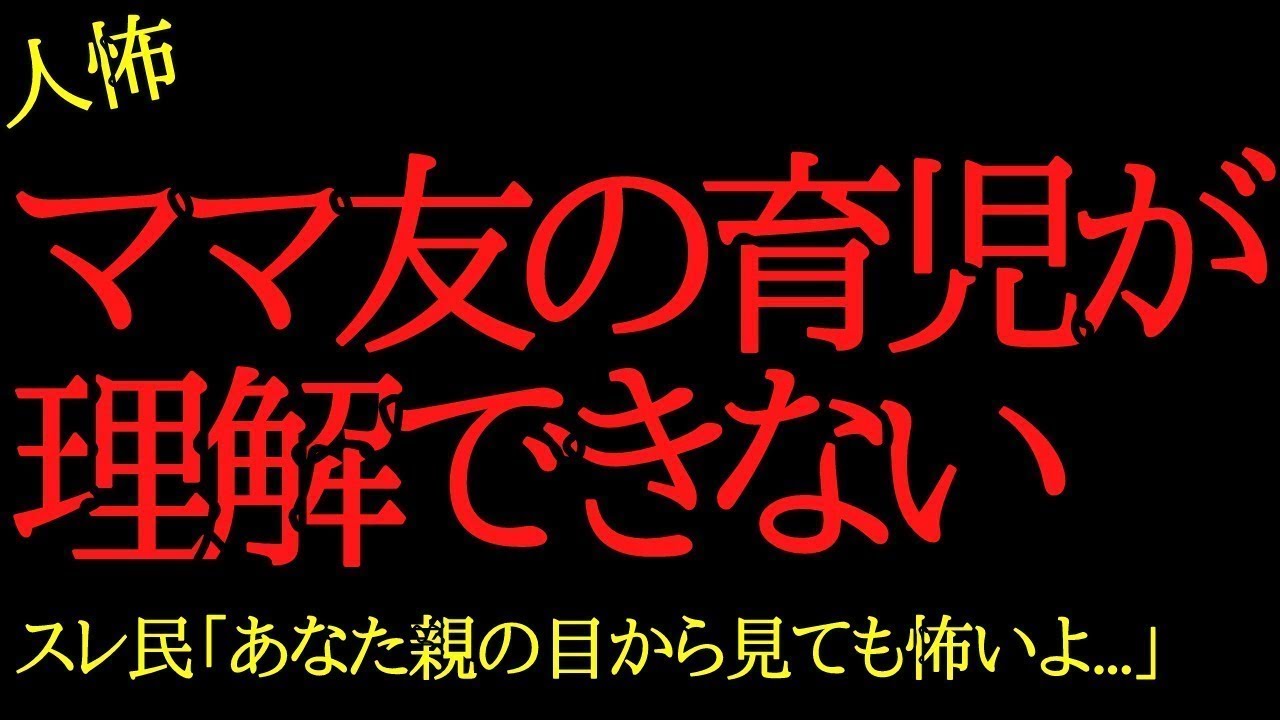 【2chヒトコワ】ママ友の育児が理解できない   2ch怖いスレ
