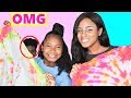 3 COLOR TIE DYE CHALLENGE! WITH MY LITTLE SISTER