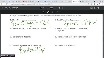 Week 26 IM1 6.7 Quadrilaterals - Beyond Definition
