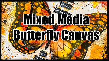 MIXED MEDIA Butterfly Canvas Collage