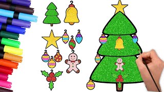 How to Draw Christmas Tree | Drawing & Coloring for Kids and Toddlers | Chiki Art