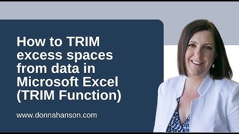 How to remove extra spaces in cells in Microsoft Excel using the TRIM Function.