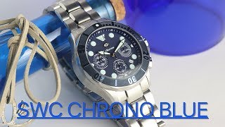 SWC Chrono Blue - Powererd by the Valjoux 7753 - YouTube