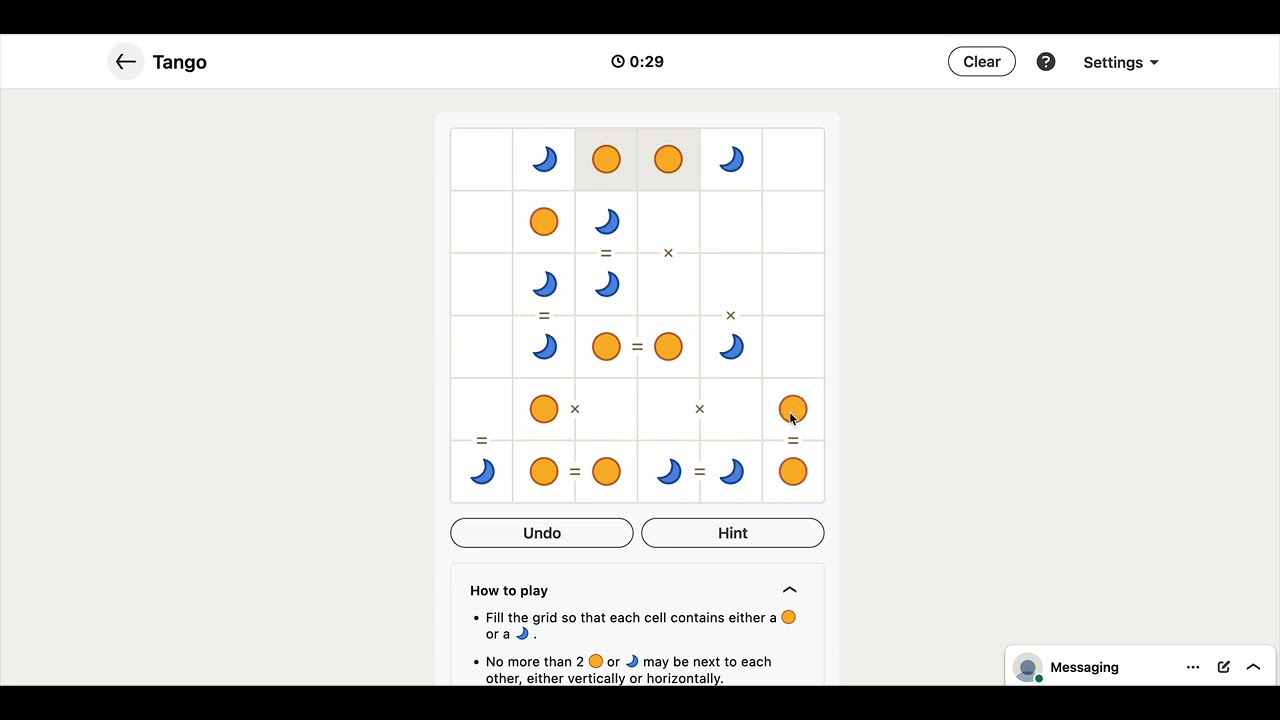 LinkedIn Tango #240 Today's Answer