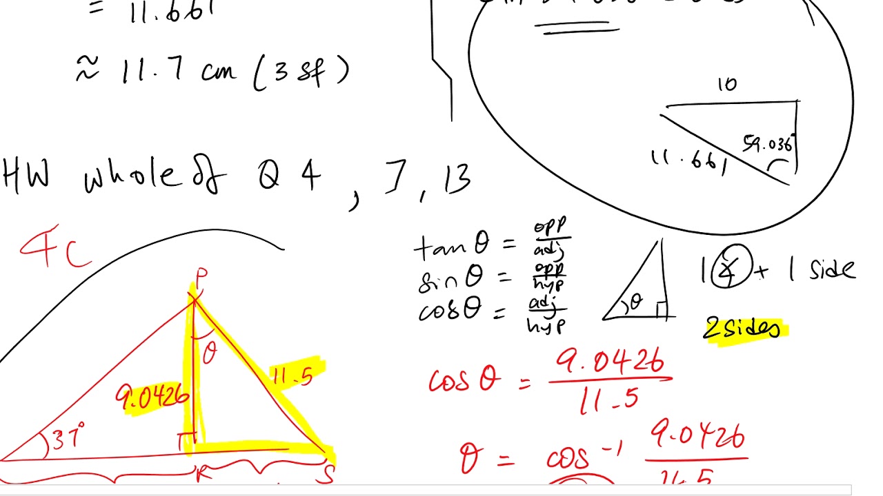 Examples on using trigonometric ratios to solve for unknown lengths and ...