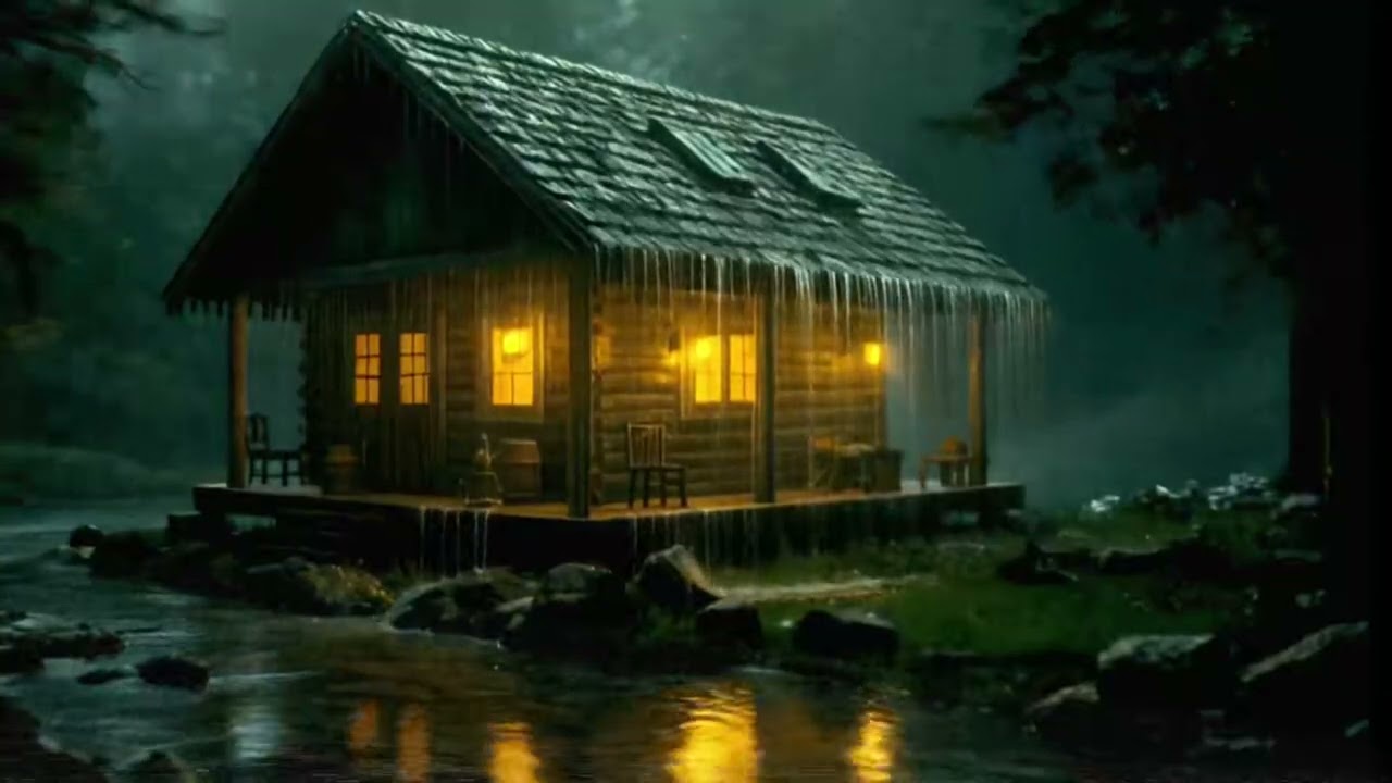 Rain Sounds In A Cozy Forest Bedroom 🌲 I No Music, Pure Sleep Sounds For Deep Sleep