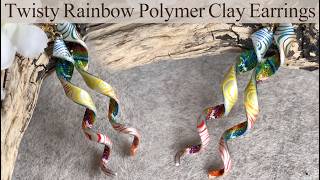 Rainbow Illusion Earrings with a Polymer Clay Scrap Twist