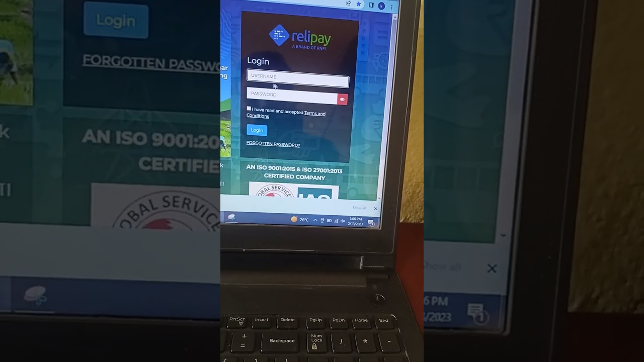 how to login relipay in computer laptop websites