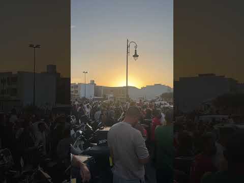 إحتفالات اليوم بعد فوز المغرب على كندا 3/0 بطنجة بوخالف