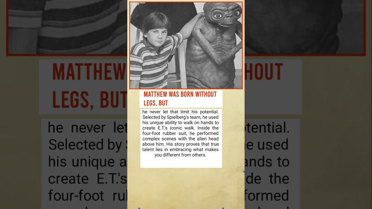 Born Without Legs, He Walked on Hands to Create E.T.'s Magic | The Matthew DeMeritt Story