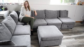 Bosmiller Sectional Sofa Review | SOFT & COMFORTABLE High-density sponge backrest and seat cushion