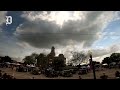 People cheer as the Hillsboro town square experiences totality during a solar eclipse