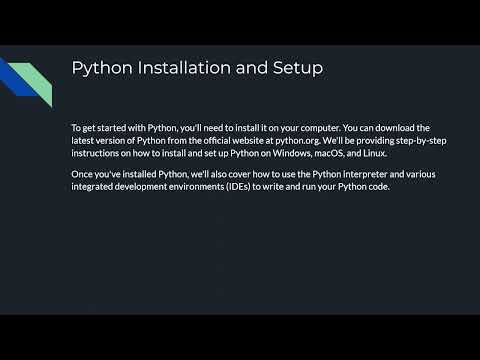 Python Installation and Setup