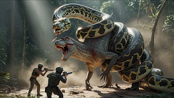Massive Python vs Dinosaur | Shocking Wrap Attack & Heroic Rescue