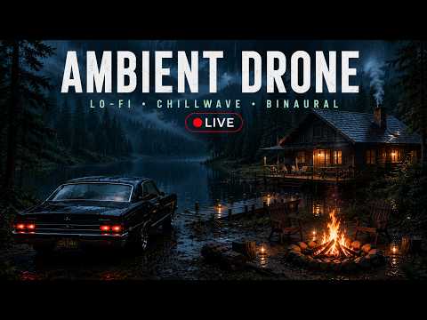 🔴 LIVE | Rainy Forest Cabin 🌧️ Ambient Drone • Deep Focus