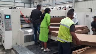 Carton Box Printer Installed in Africa Customer 1224 4 colors flexo printer slotter die cutter