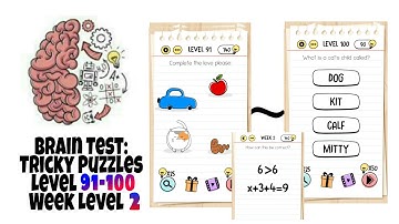 HOW TO SOLVE Brain Test: Tricky Puzzles Level 91-100 + Week Puzzle Level 2 #BrainTest #TrickyPuzzles