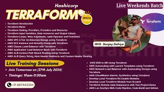 Hashi Corp Terraform Live Weekends Batch at 10am-11am| Live Training Tutorial of Terraform in Hindi