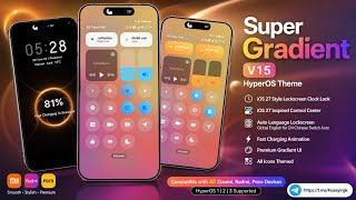 Super Gradient V15 🔥 Animated Icons, iOS 27 Lock Screen & HyperOS Theme for Xiaomi POCO screenshot 4