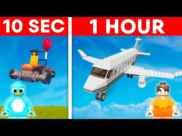 10 Seconds vs 1 Hour: AIRCRAFT HOUSE Build Challenge in LEGO Fortnite Star Wars class=