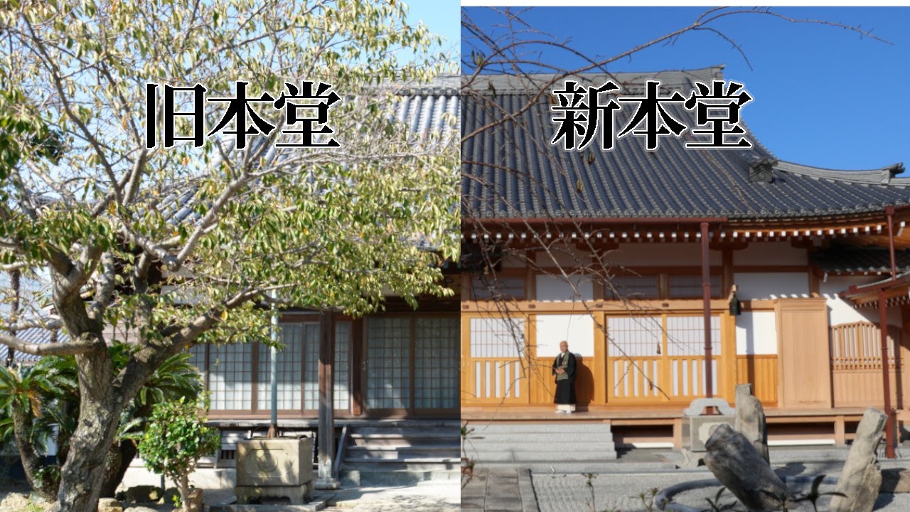【スライド】旧本堂の様子→解体→新本堂の再建　明石の禅寺 大蔵院