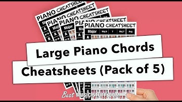 Large Piano Chords Cheatsheet (5 Pack) Overview Video • BestMusicStuff.com