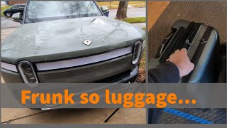 how much carry-on luggage in Rivian frunk