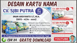 Desain kartu nama menggunakan coreldraw dan gratis download template