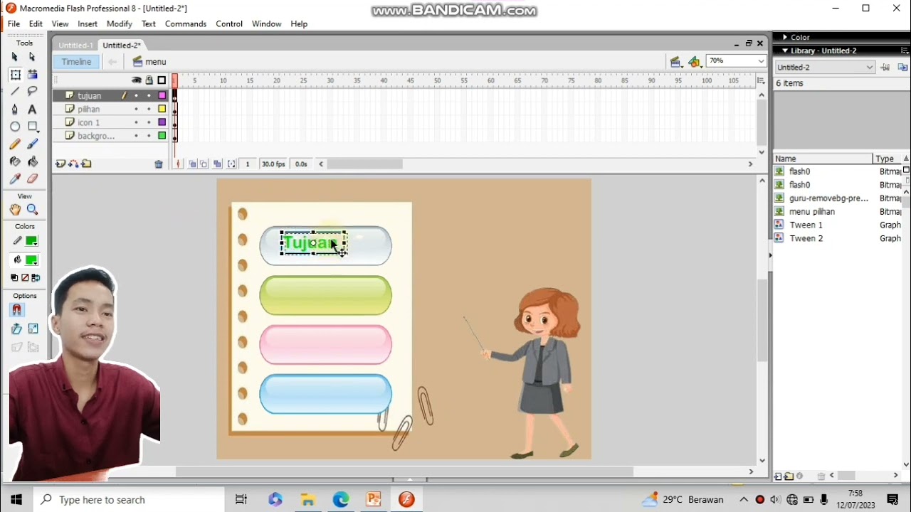 Tutorial Membuat Media Pembelajaran berbasis Macromedia Flash 8