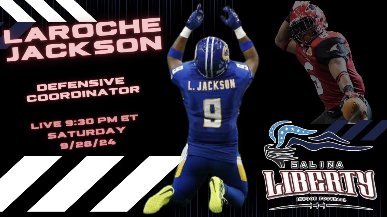 Jackson La Roche Laroche Jackson, Salina Liberty Defensive Coordinator #AF1 Interview ...