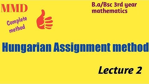 |Bsc mathematics !! The Assignment Problem.