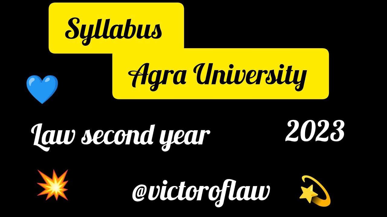 syllabus of ll.b second year from agra univercity  