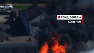 Flames engulf historic courthouse