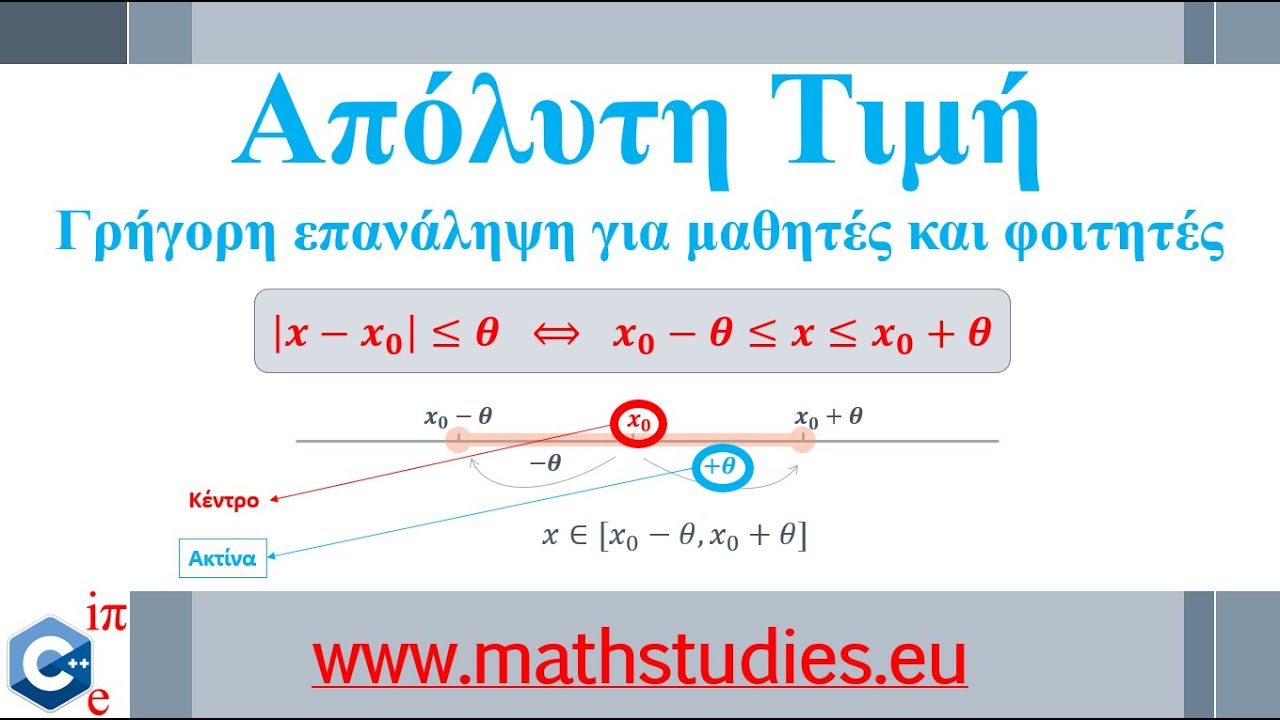 Απόλυτη Τιμή - Βασικές Ιδιότητες με Παραδείγματα (Α΄ Λυκείου - ΠΛΗ12 - ΔΕΟ13)
