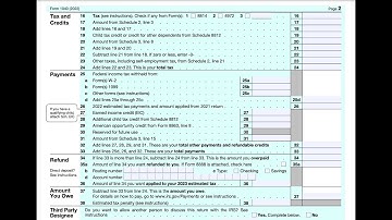 Preparing Form 1040 Lines 16 through 38 - 2022 Tax Returns