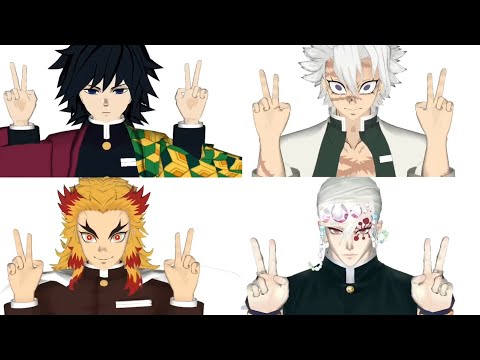 【鬼滅のMMD】ELECT 【炎柱/水柱/風柱/音柱】