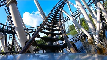 Xpress: Platform 13 Roller Coaster Front Seat POV Walibi Holland 4K Onride