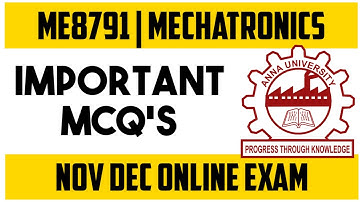 ME8791 | MECHATRONICS | IMPORTANT MCQ