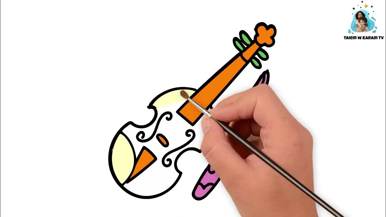 How to draw a Violin easy step by step drawing for beginners to HD